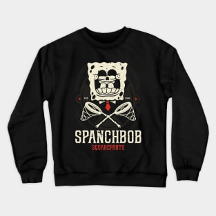 spongebob squarepants skull and Bones butterfly net Crewneck Sweatshirt